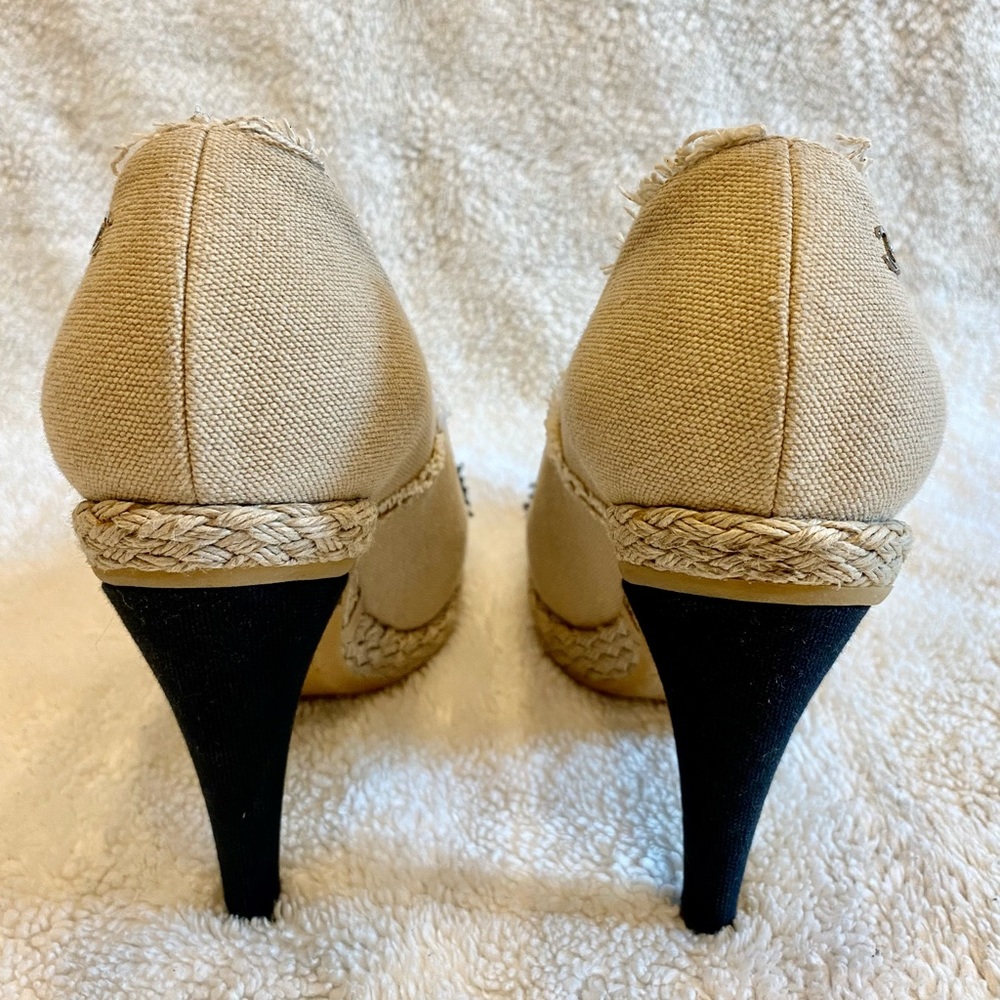 CHANEL Canvas Cap Toe Espadrille Booties (39.5) - Picture 7 of 15